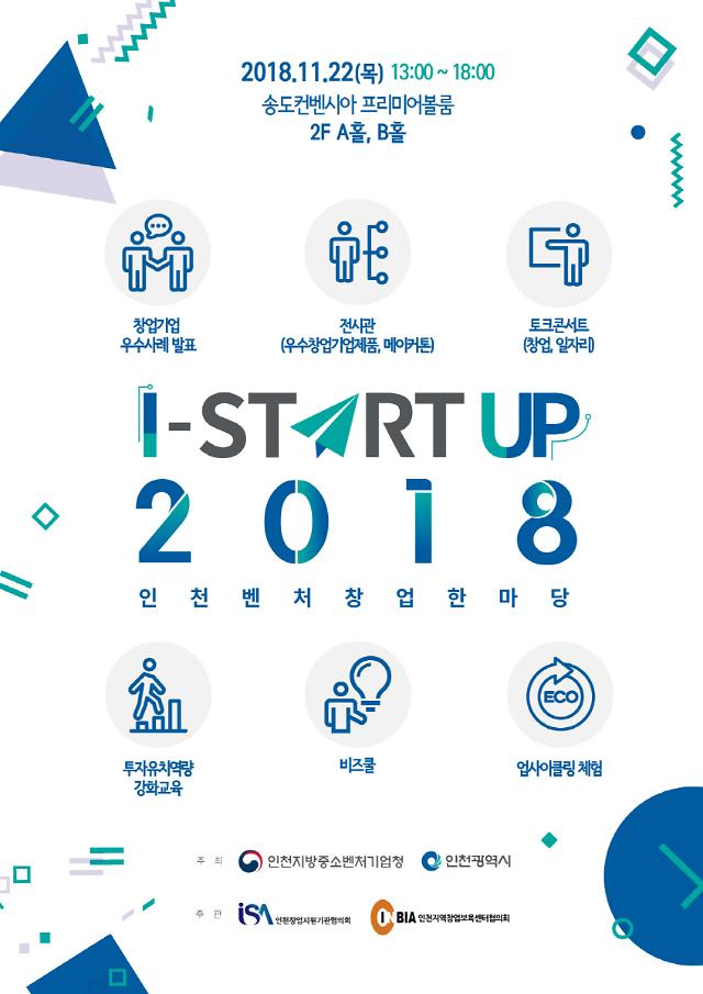 ｢I-STARTUP 2018｣ 인천벤처창업한마당, 11월22일 송도컨벤시아에서 개최