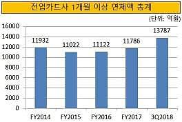 대출 수익으로 버티는데···카드사들 연체율 올라 한숨