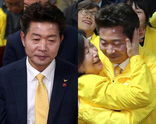 [슬라이드 화보] 시간대별 표정변화로 보는 극적역전 정의당 여영국 (4·3 국회의원 보궐선거)