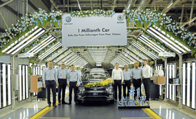 [NNA] 獨 VW車 인도 차칸 공장, 출하 100만대 달성