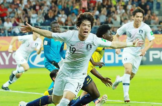 [슬라이드 화보] 한국, 에콰도르 꺾고 U-20 월드컵 첫 결승…우크라이나와 격돌