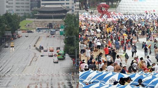 [슬라이드 화보] 한산한 도심-북적이는 해수욕장