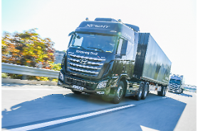 Hyundais Xcient trucks carry out successful platooning on test road 