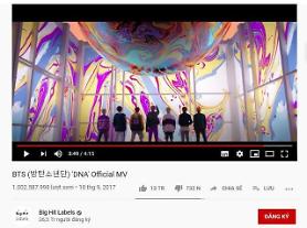 MV DNA của BTS cán mốc 1 tỷ lượt xem trên Youtube