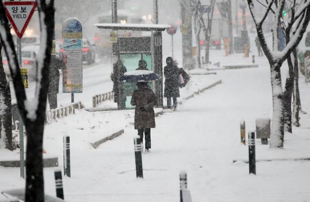 超强寒流席卷韩国全境 首尔体感温度低至零下20度