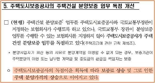 [단독] 정부, HUG 분양가규제 독점 유지…보증기관 추가 지정 미룬다