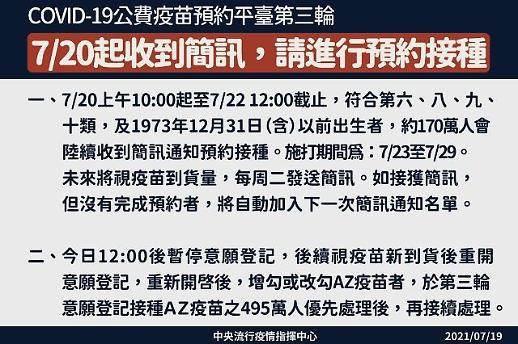 [NNA] 타이완 백신 제3텀, 48세 이상이 접종 가능