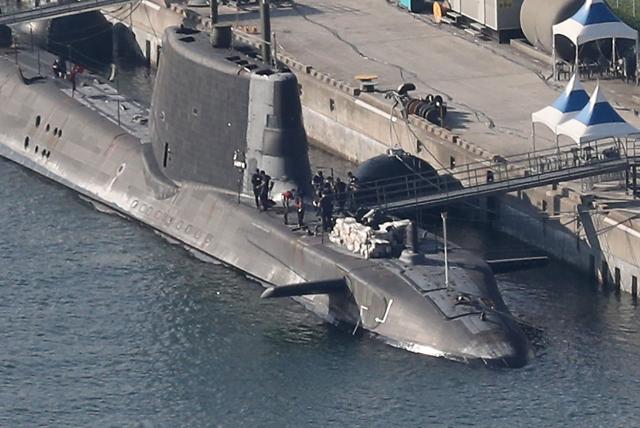British nuclear-powered submarine docked at Busan port ahead of aircraft carriers arrival