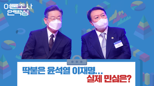 [여론조사 언박싱] 딱붙은 윤석열·이재명…실제 민심은?