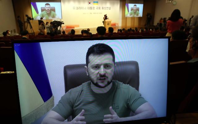乌克兰总统在韩国国会发表视频演讲