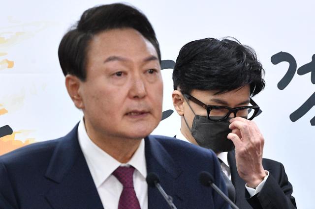 [포토] 윤석열 대통령 당선인과 한동훈 법무부 장관 후보자