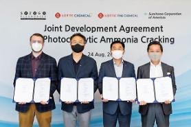 Lotte works with U.S. startup Syzygy and Japans Sumitomo for worlds first joint demonstration of ammonia photolysis technology
