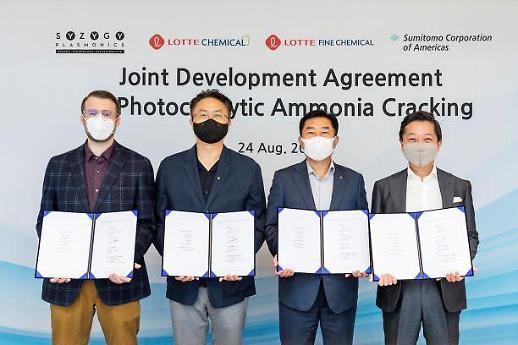 Lotte works with U.S. startup Syzygy and Japans Sumitomo for worlds first joint demonstration of ammonia photolysis technology