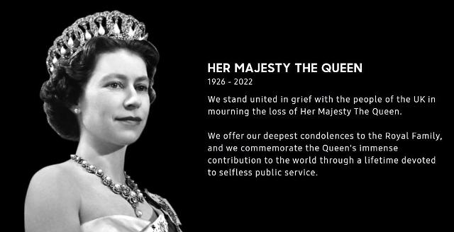 英国王室御用品牌三星电子发声明悼念伊丽莎白二世
