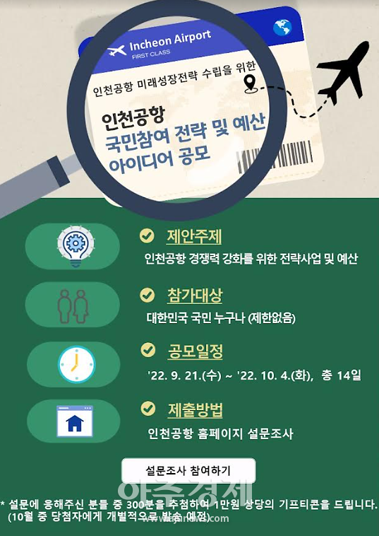 인천국제공항공사, 국민참여 전략 및 예산 아이디어 공모 시행