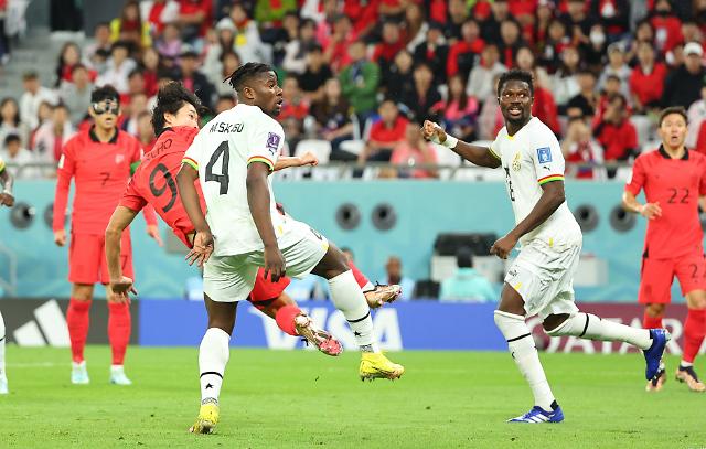[속보] 헤더로 두 골 득점한 조규성, 한국 vs 가나 2-2