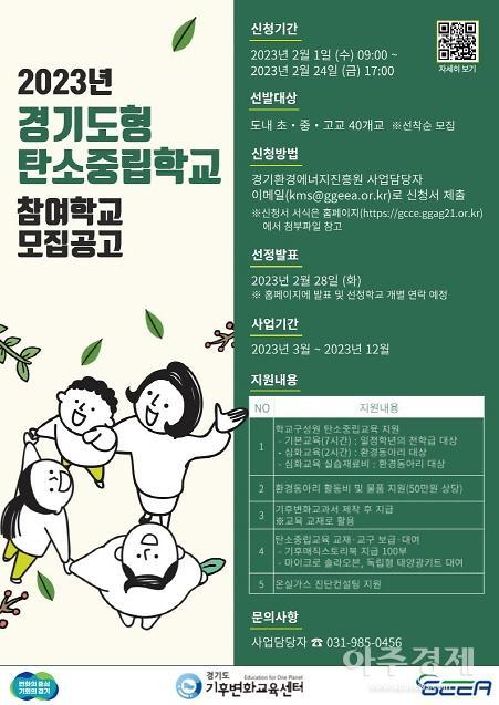 경기도, 경기도형 탄소중립학교 참여 초·중·고등학교 24일까지 모집