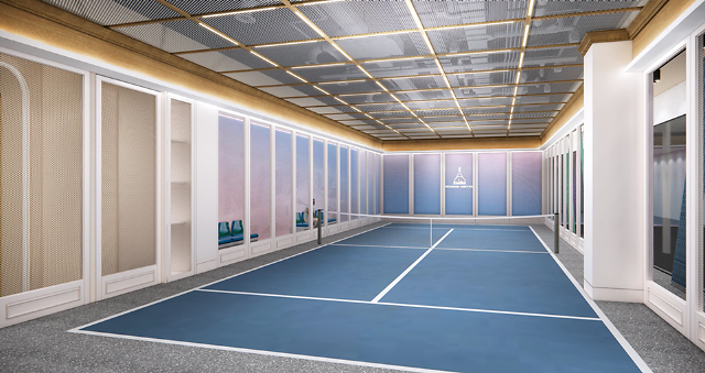 잠실롯데월드몰 3층에 오픈하는 '테니스매트로' 매장 내 테니스 코트 시안