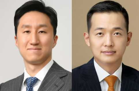 정기선 HD현대 사장(왼쪽)과 김동관 한화그룹 부회장의 모습