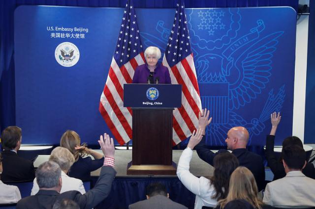 US Treasury Secretary Janet Yellen speaks during a press conference at the US embassy in Beijing China July 9 2023 REUTERSThomas Peter2023-07-09 105206
저작권자 ⓒ 1980-2023 ㈜연합뉴스 무단 전재 재배포 금지undefined