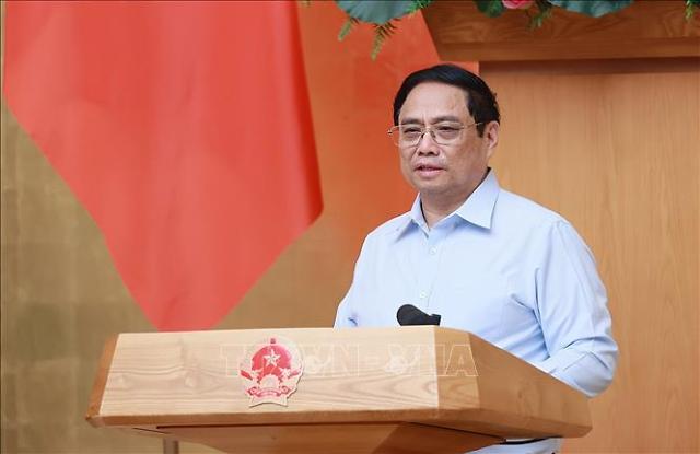 2023년 7월 정부 정기회의를 주재하는 팜 민 찐 베트남 총리 사진베트남통신사
