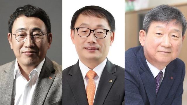 왼쪽부터 유영상 SK텔레콤 대표 구현모 전 KT 대표 황현식 LG유플러스 사장 사진각사