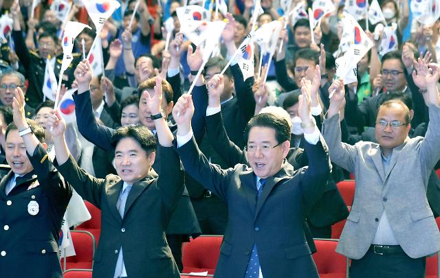 전라남도는 15일 도청 1층에서 광복절 경축식을 열었다사진전라남도