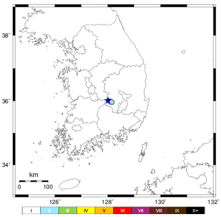 경북 김천시 남남서쪽에서 16일 새벽 22 규모 지진이 발생했다 자료기상청
