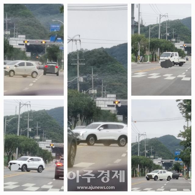 동해시 이원동 도로 일원에서 불법으로 중앙선을 침범하는 차량들사진이동원 기자