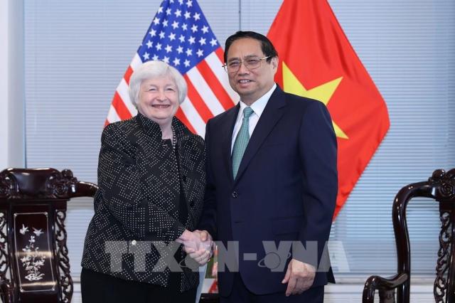 재닛 옐런 미 재무장관 만난 베트남 총리 사진베트남통신사