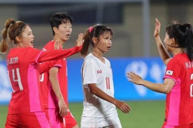 [항저우AG] 여자축구대표팀, 미얀마 3-0 꺾고 대회 첫 승