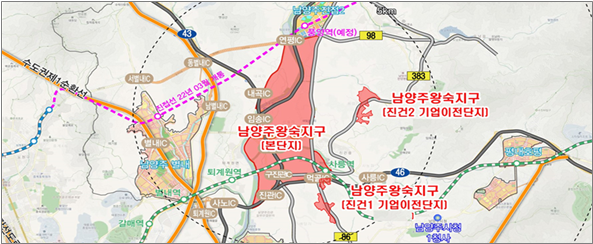남양주 왕숙 지구 위치도 사진국토교통부
