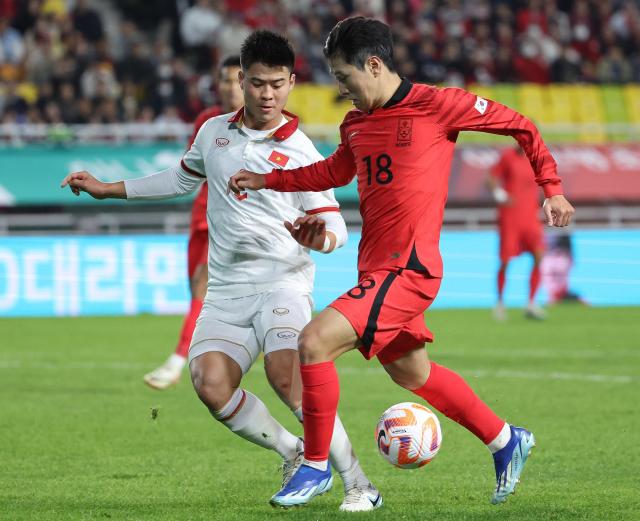 지난 17일 한국과 베트남 축구 국가대표팀 간 경기사진연합뉴스