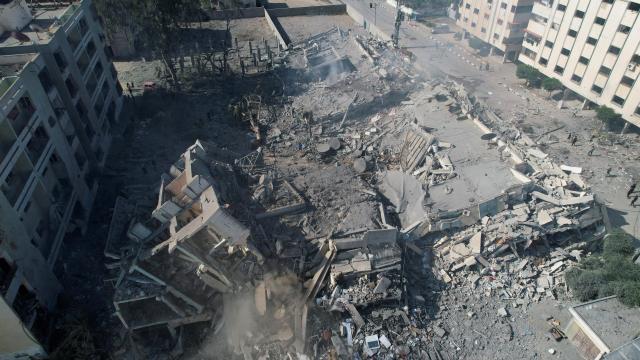 이스라엘군 공습으로 파괴된 가자지구 내 건물사진로이터연합뉴스