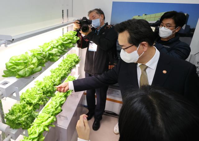 스마트팜을 살피는 정황근 농림축산식품부 장관 기사 내용과 직접 관련 없음 사진연합뉴스