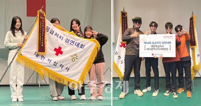 대구보건대학교 간호대학 간호학과는 영남이공대 천마체육관에서 대한적십자사 대구광역지사 주최로 개최된 ‘제48회 응급처치 경연대회’에서 각각 대상과 우수상을 수상했다 사진대구보건대학교