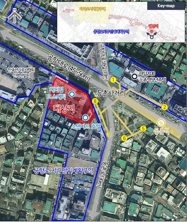 강서구 등촌동 505-2 505-7번지 일원 지구단위계획구역 위치도