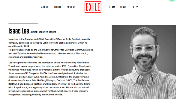 this screenshot image was captured from the website of the Exile Studio