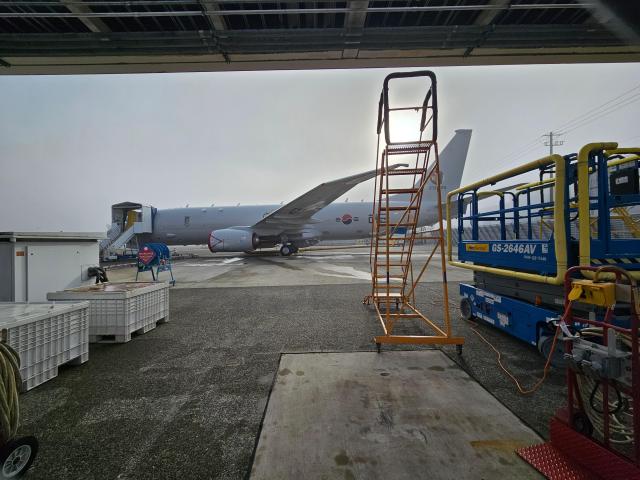 대한민국 해군에 인도될 예정인 보잉 P-8 포세이돈 4호기가 11월 28일 화요일 시애틀 내 Boeing military delivery center 에 주기된 모습사진국방부 공동취재단