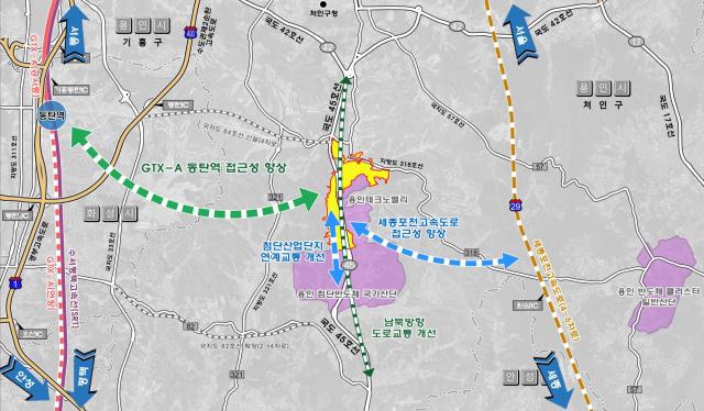 지난달 15일 발표한 용인 이동읍 공공주택지구 광역교통체계 구상사진용인시