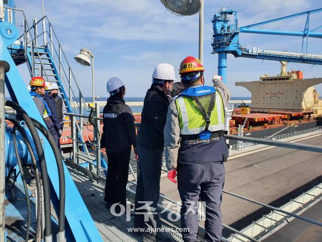 동해해양경찰서 관계자들이 하역시설 점검을 실시하고 있다사진동해해경