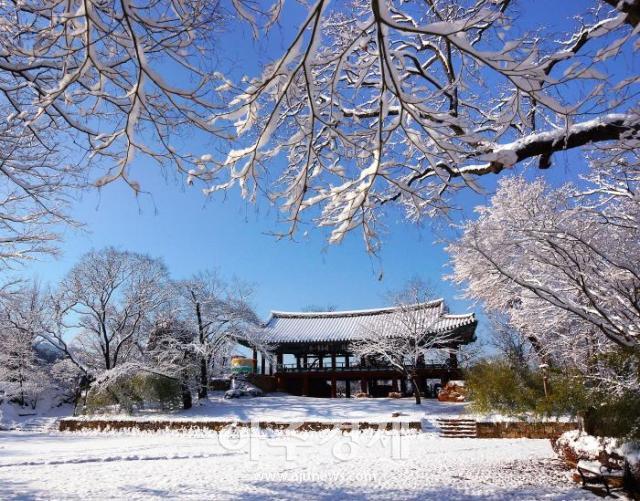 죽서루의 겨울 전경사진삼척시