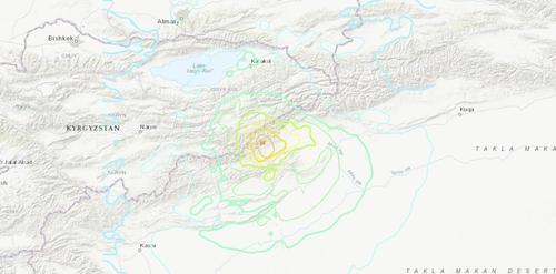 중국 신장자치구서 규모 71 지진 사진미국지질조사국