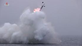 N. Korea leader Kim Jong-un inspects test fire of submarine-launched cruise missile