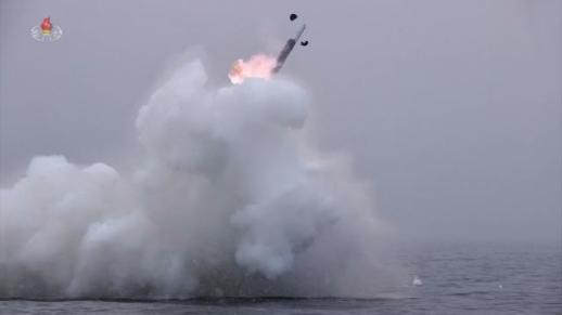 N. Korea leader Kim Jong-un inspects test fire of submarine-launched cruise missile