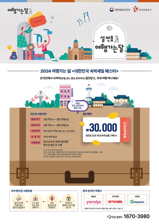 ‘설 연휴 여행가는 달과 함께하는 2024 숙박세일 페스타’ 인포그래픽사진한국관광공사