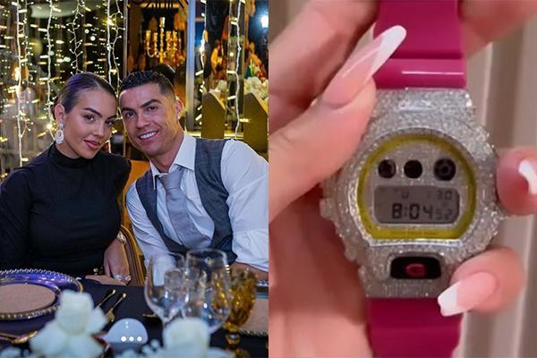 크리스티아누 호날두와 여자친구 조지나 로드리게스왼쪽 로드리게스가 30번째 생일 선물로 받은 시계오른쪽 사진인스타그램 갈무리