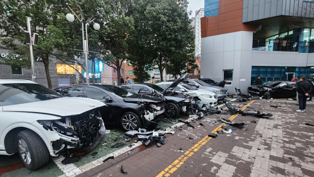 사고가 발생한 주차장 모습 사진연합뉴스