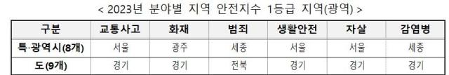 분야별 지역 사고 순위 사진행안부 