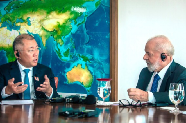 鄭義宣会長、ブラジルのルーラ大統領と面談…1兆4600億ウォンの投資を約束